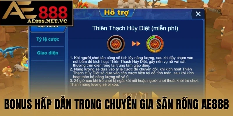 Bonus hấp dẫn trong Chuyên Gia Săn Rồng AE888
