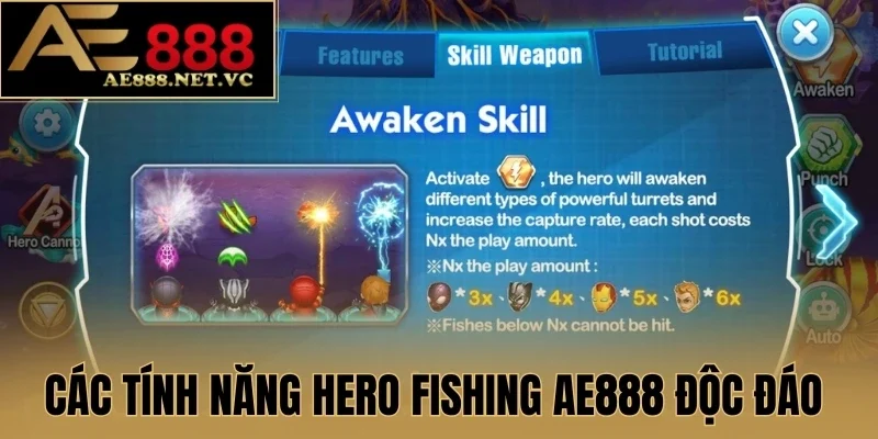 Các tính năng Hero Fishing AE888 độc đáo 