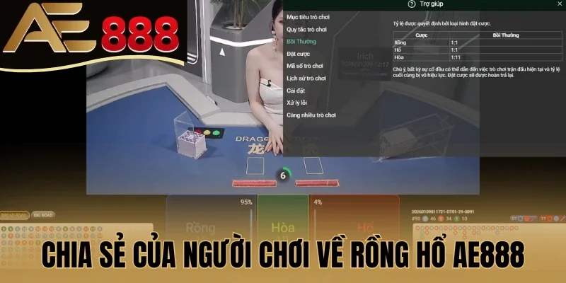 Chia sẻ của người chơi về Rồng Hổ AE888
