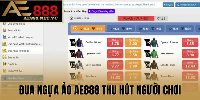 Đua ngựa ảo AE888 thu hút người chơi
