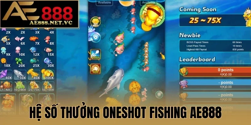 Hệ số thưởng Oneshot Fishing AE888