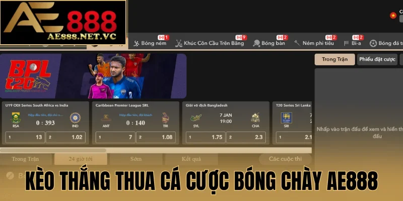 Kèo thắng thua cá cược bóng chày AE888