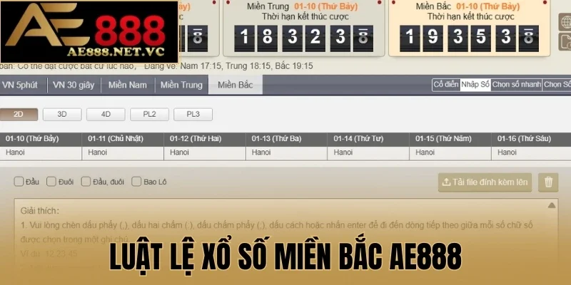 Luật lệ xổ số miền Bắc AE888