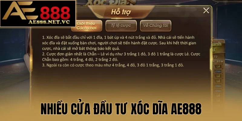 Nhiều cửa đầu tư xóc dĩa AE888