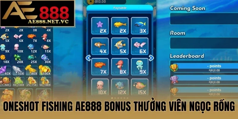 Oneshot Fishing AE888 Bonus thưởng Viên Ngọc Rồng