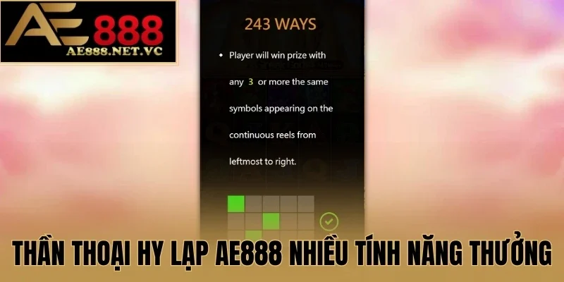 Thần Thoại Hy Lạp AE888 nhiều tính năng thưởng