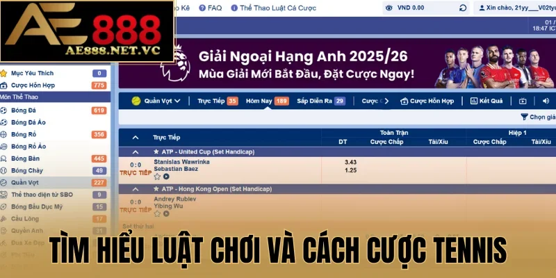 Tìm hiểu luật chơi và cách cược tennis